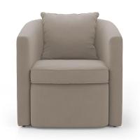 Kit 02 Poltronas Decorativas Sala De Estar Aimê Suede Bege - Desk Design - 6