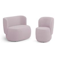 Poltrona E Namoradeira Orgânica Molly Bouclê Rosé - Desk Design - 1