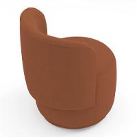 Poltrona Decorativa Com Puff Orgânico Molly Bouclê Terracota - Desk Design - 8