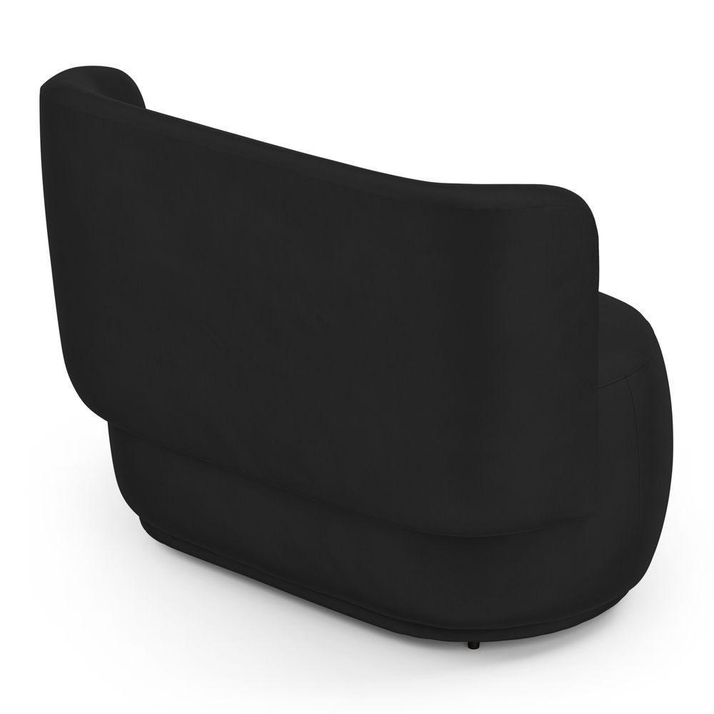 Namoradeira Com Puff Orgânico Molly 02 Lugares Veludo Preto - Desk Design - 6