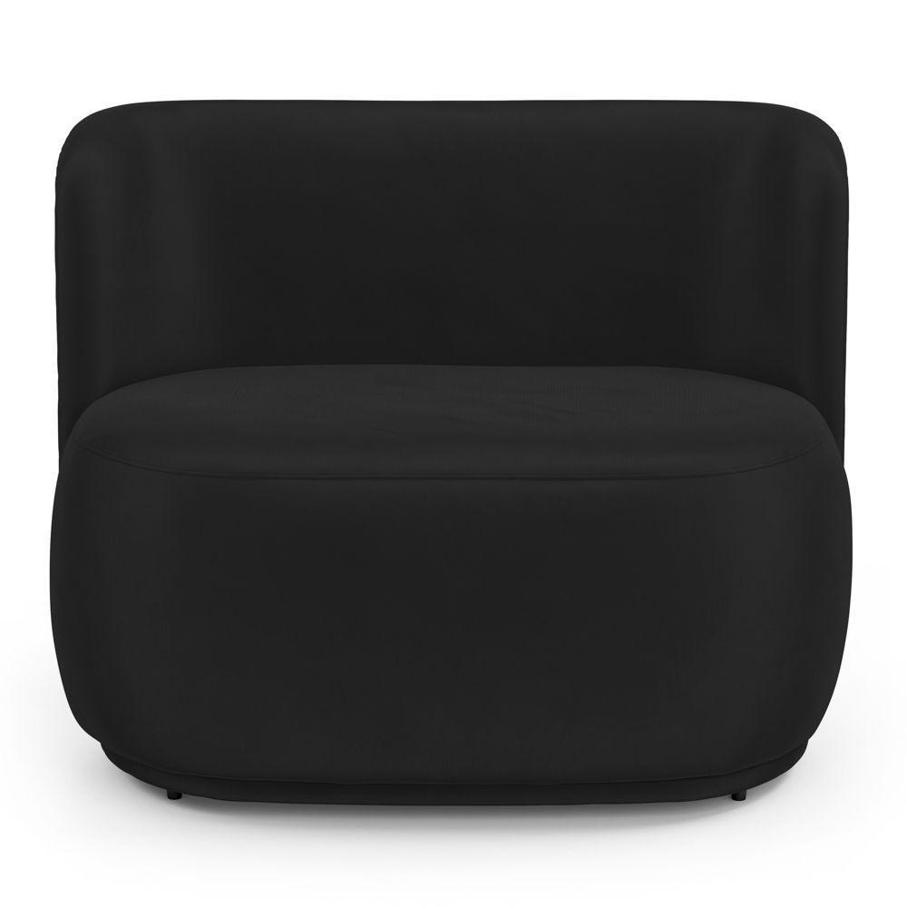 Namoradeira Com Puff Orgânico Molly 02 Lugares Veludo Preto - Desk Design - 7