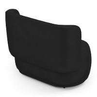 Namoradeira Com Puff Orgânico Molly 02 Lugares Veludo Preto - Desk Design - 6