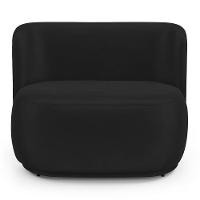 Namoradeira Com Puff Orgânico Molly 02 Lugares Veludo Preto - Desk Design - 7