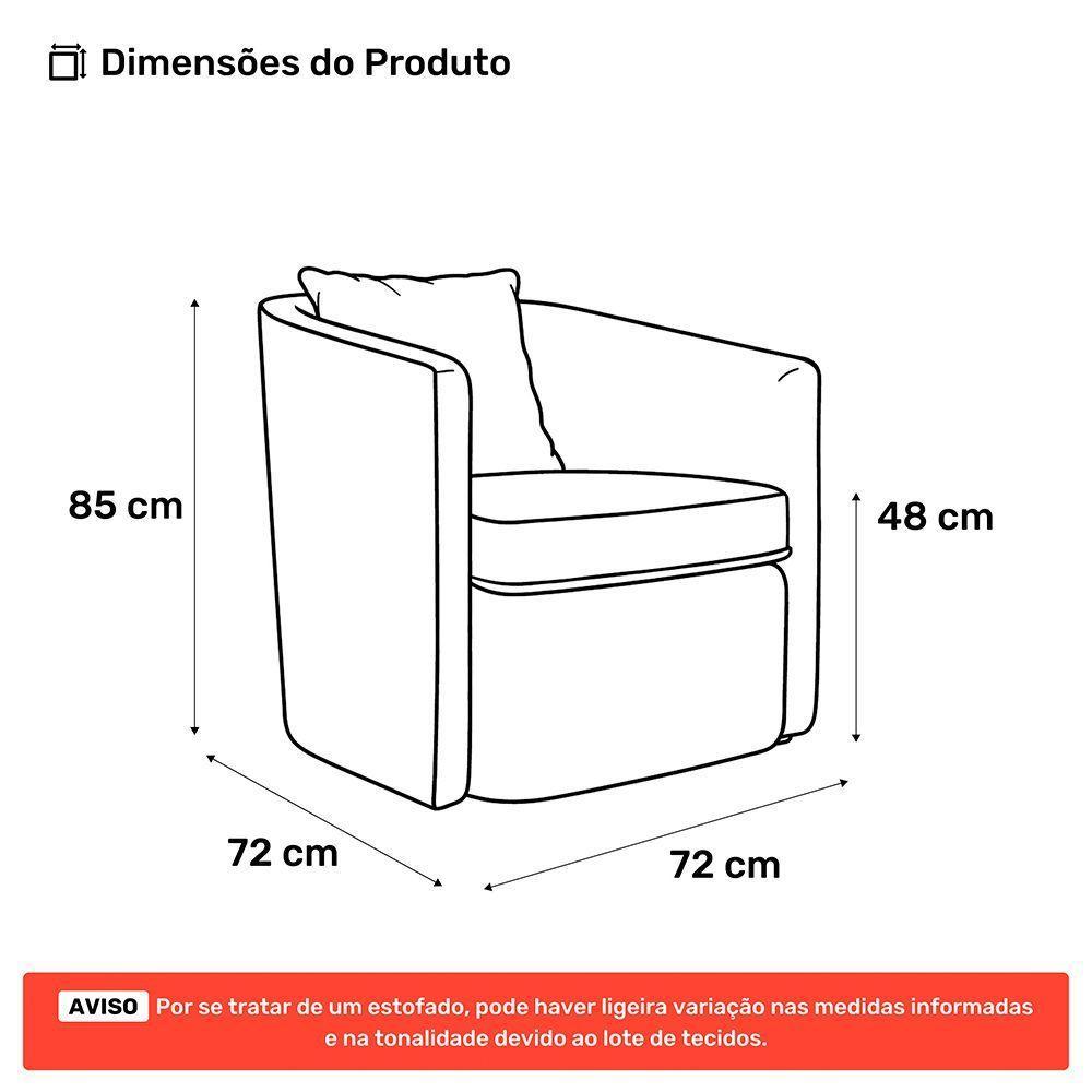 Kit 02 Poltronas Decorativas Sala De Estar Aimê Suede Rosa - Desk Design - 4