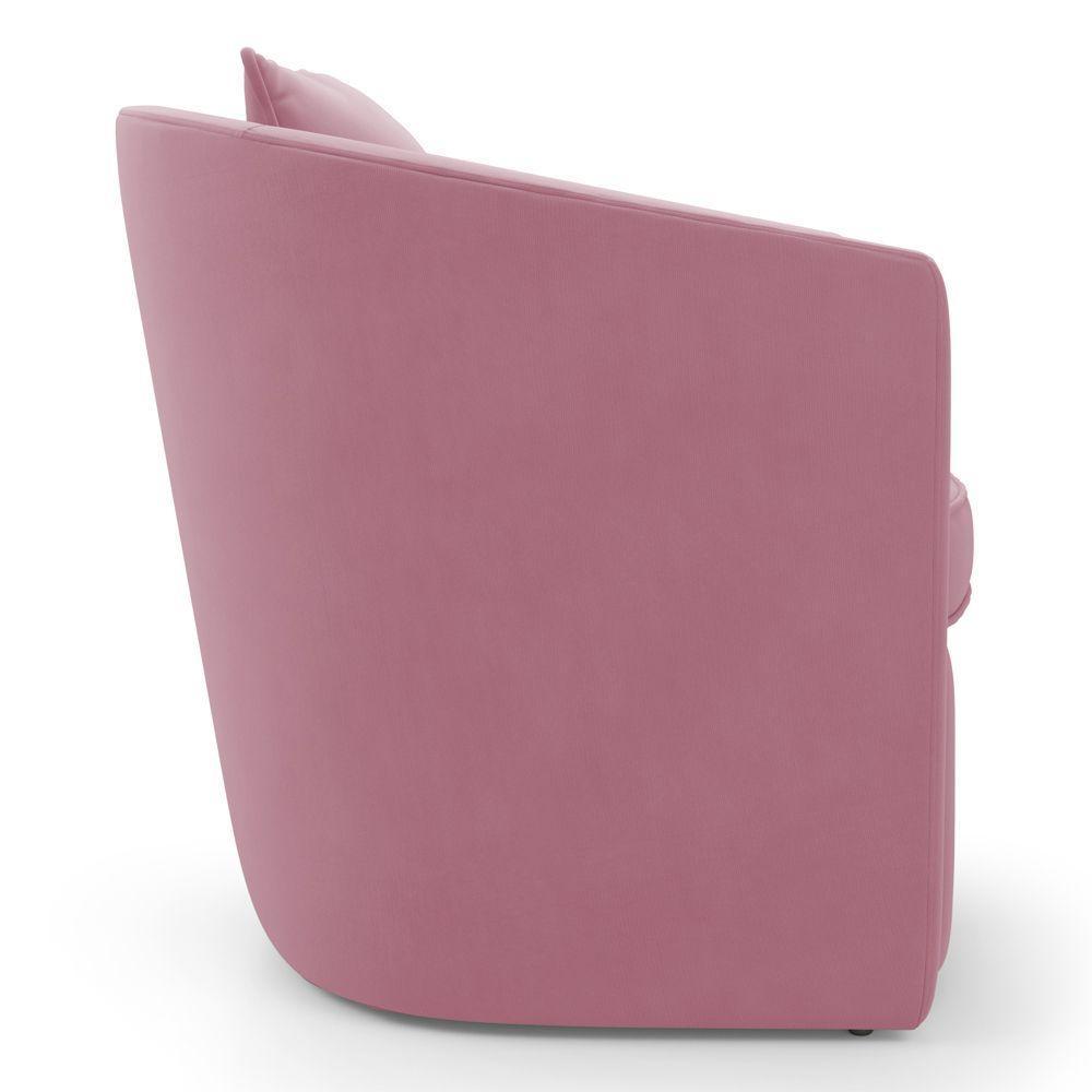 Kit 02 Poltronas Decorativas Sala De Estar Aimê Suede Rosa - Desk Design - 7