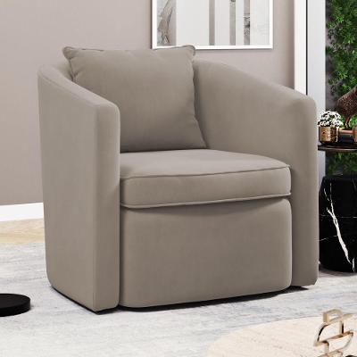 Poltrona Decorativa Sala De Estar Aimê Suede Bege - Desk Design