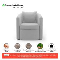 Kit 02 Poltronas Decorativas Sala De Estar Aimê Veludo Cinza Claro - Desk Design - 3