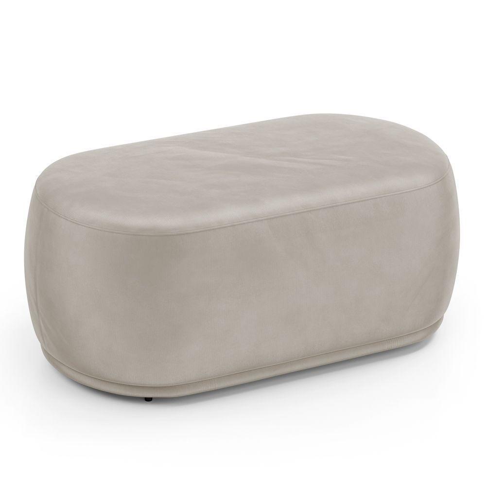 Conjunto 02 Puffs Decorativos Orgânicos Molly Veludo Bege - Desk Design - 6