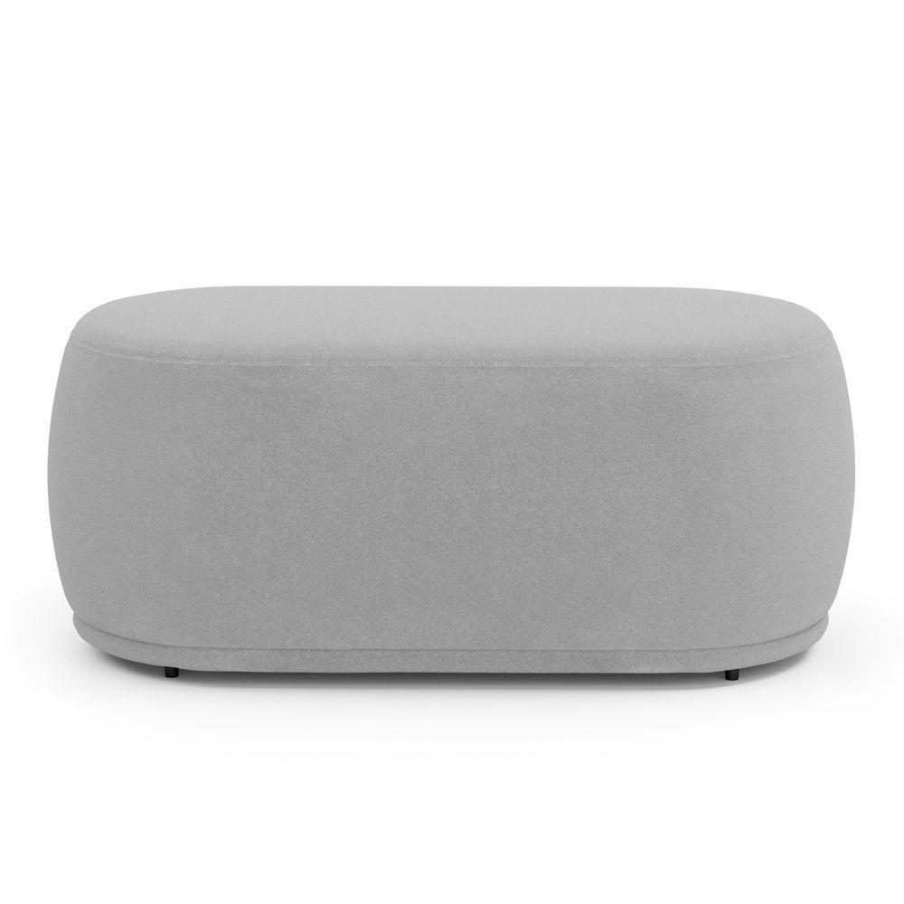 Kit 02 Puffs Decorativos Orgânicos Molly 02 Lugares Bouclê Cinza Claro - Desk Design - 5