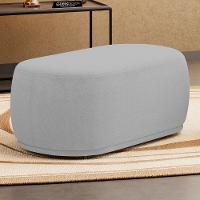 Kit 02 Puffs Decorativos Orgânicos Molly 02 Lugares Bouclê Cinza Claro - Desk Design - 2