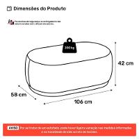 Kit 02 Puffs Decorativos Orgânicos Molly 02 Lugares Bouclê Cinza Claro - Desk Design