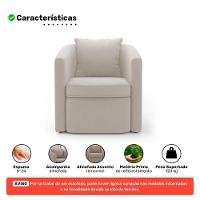 Poltrona Decorativa Sala De Estar Aimê Veludo Bege Claro - Desk Design - 3