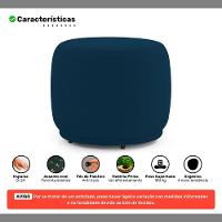 Conjunto 02 Puffs Decorativos Orgânicos Molly Bouclê Azul Marinho - Desk Design - 5