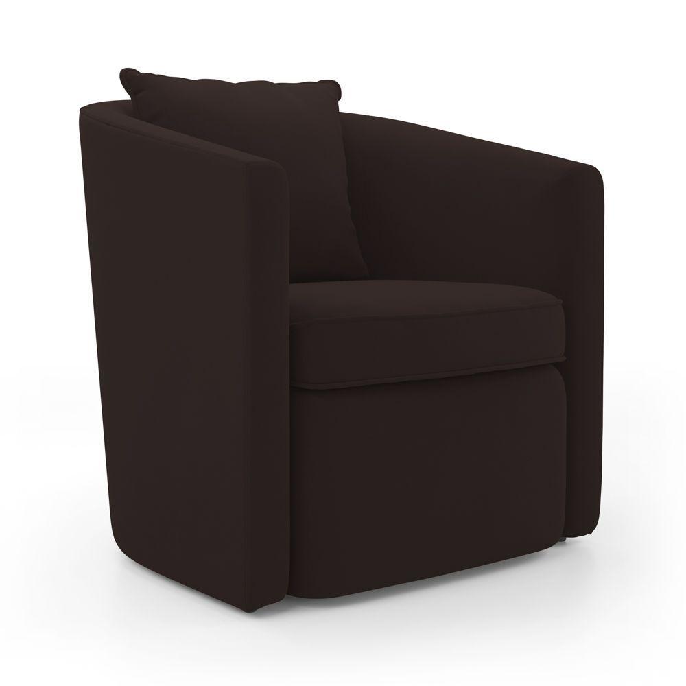 Poltrona Decorativa Sala De Estar Aimê Suede Marrom - Desk Design - 2