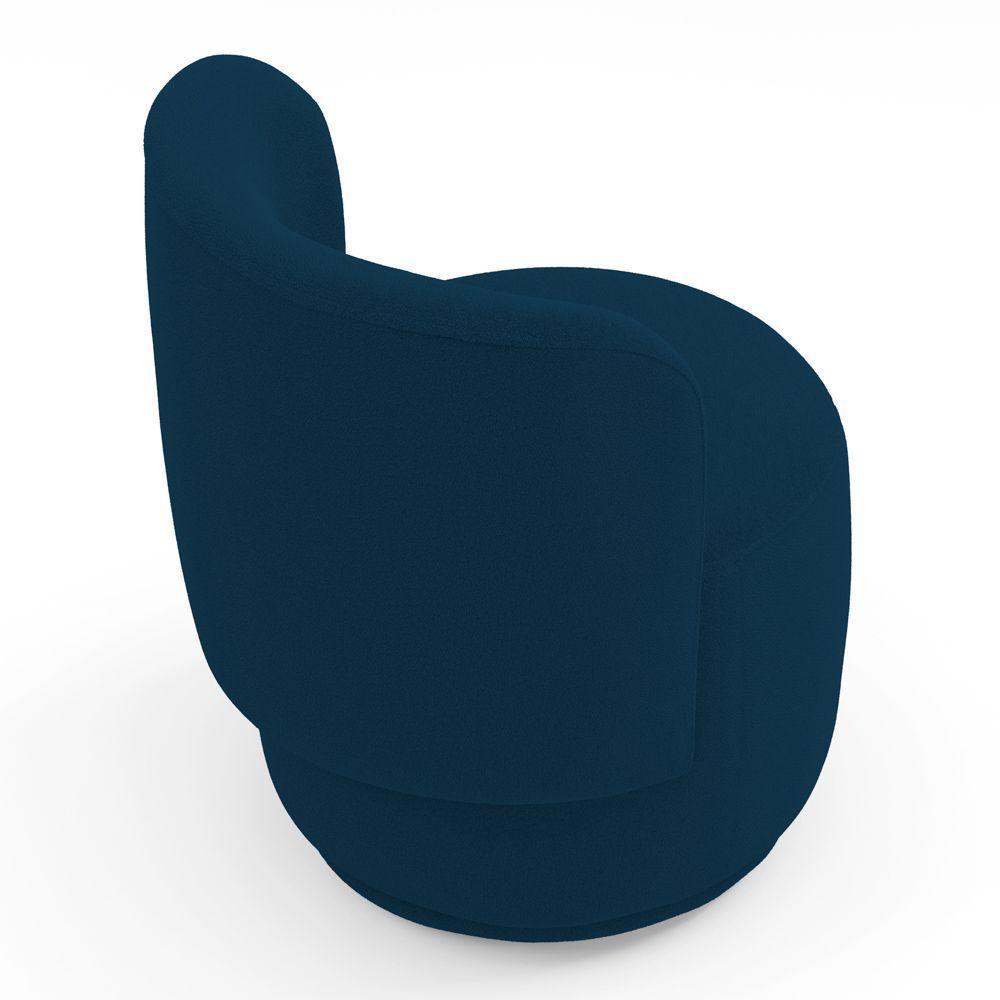 Poltrona Orgânica Decorativa Living Molly Bouclê Azul Marinho - Desk Design - 6