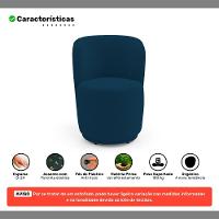 Poltrona Orgânica Decorativa Living Molly Bouclê Azul Marinho - Desk Design - 3