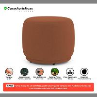 Kit 02 Puffs Decorativos Orgânicos Molly Redondo Bouclê Terracota - Desk Design - 5