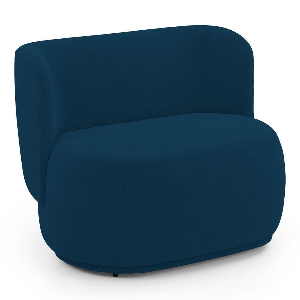 Kit 02 Poltronas E 01 Namoradeira Orgânica Molly Bouclê Azul Marinho - Desk Design - 7