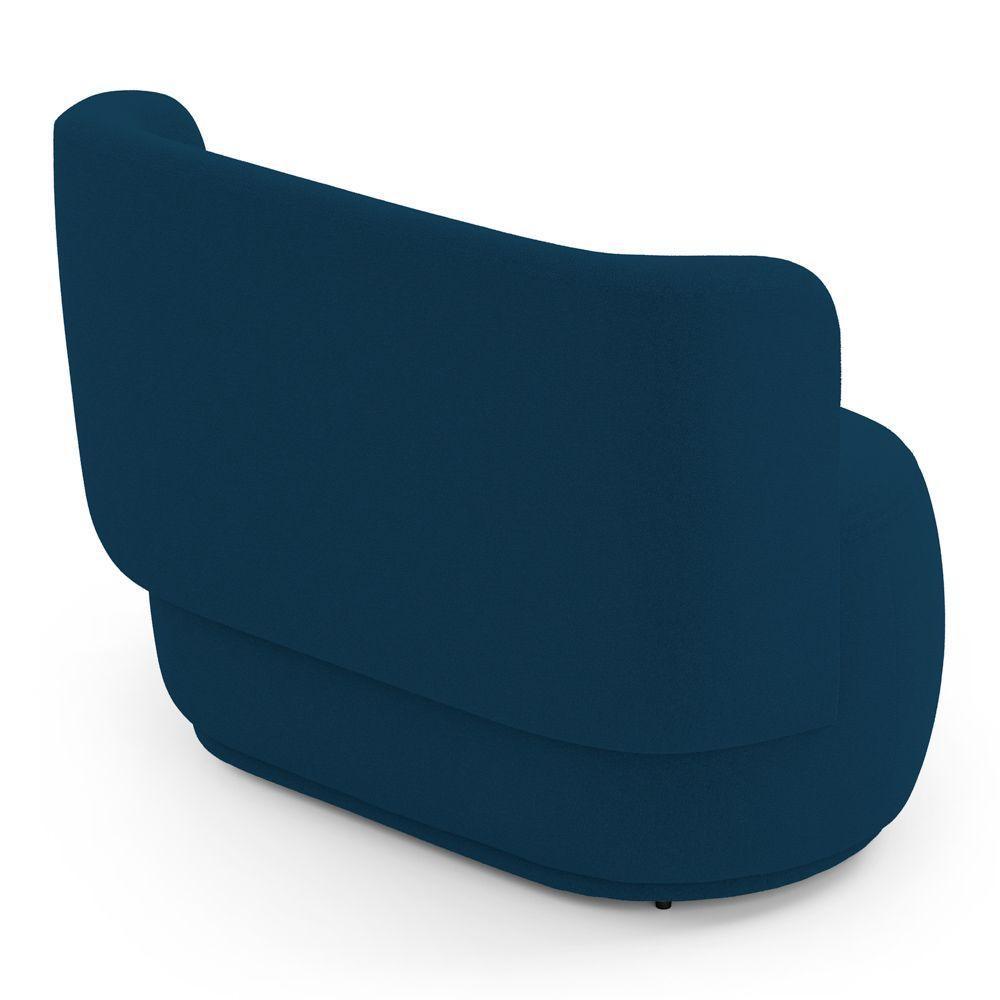 Kit 02 Poltronas E 01 Namoradeira Orgânica Molly Bouclê Azul Marinho - Desk Design - 8