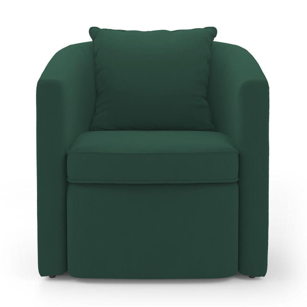 Kit 02 Poltronas Decorativas Sala De Estar Aimê Veludo Verde Escuro - Desk Design - 6