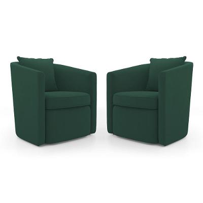 Kit 2 Poltronas Decorativas Sala De Estar Aimê Veludo Verde Desk Design