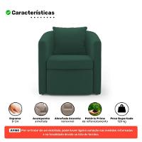 Kit 02 Poltronas Decorativas Sala De Estar Aimê Veludo Verde Escuro - Desk Design - 3