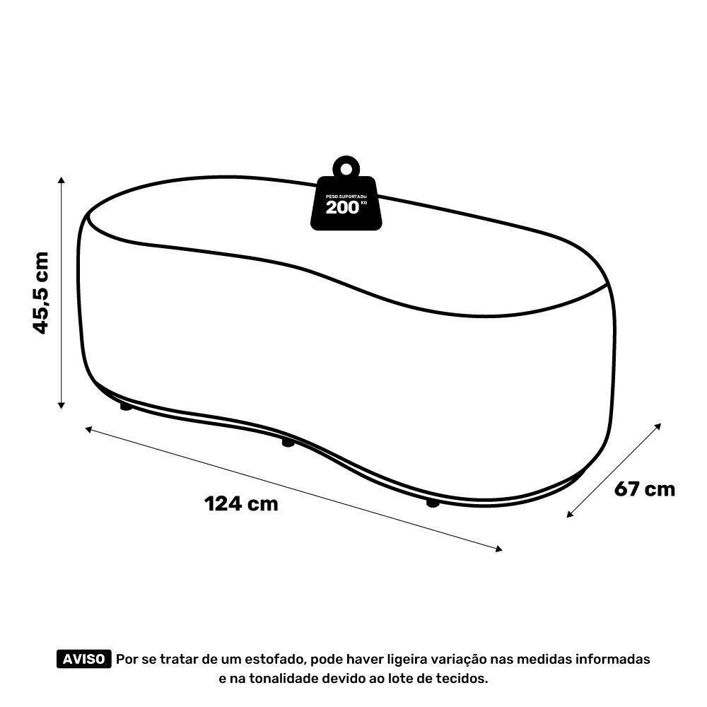 Kit 02 Puffs Decorativos Living Aisha Orgânico 02 Lugares Veludo Preto - Desk Design - 4