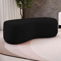 Kit 02 Puffs Decorativos Living Aisha Orgânico 02 Lugares Veludo Preto - Desk Design - 2