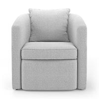 Kit 02 Poltronas Decorativas Sala De Estar Aimê Bouclê Cinza Claro - Desk Design - 6