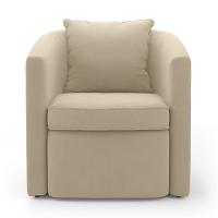 Kit 02 Poltronas Decorativas Sala De Estar Aimê Veludo Bege - Desk Design - 6