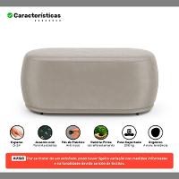 Namoradeira Com Puff Orgânico Molly 02 Lugares Veludo Bege - Desk Design