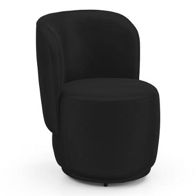 Poltrona Orgânica Decorativa Molly Veludo Preto Desk Design