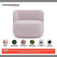 Namoradeira Com Puff Orgânico Molly 02 Lugares Bouclê Rosé - Desk Design - 3