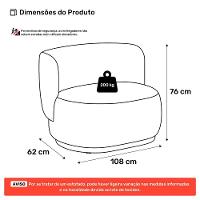 Namoradeira Com Puff Orgânico Molly 02 Lugares Bouclê Rosé - Desk Design