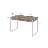 Mesa Office 120x60x75cm C/02 Gavetas Kuadra Carvalho - Est.branca - 3