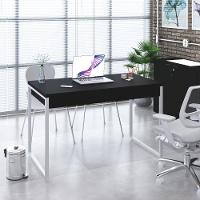 Mesa Office 120x60x75cm C/02 Gavetas Kuadra Preto ônix - Est.branca - 1