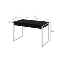 Mesa Office 120x60x75cm C/02 Gavetas Kuadra Preto ônix - Est.branca - 3