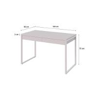 Mesa Office 120x60x75cm C/02 Gavetas Kuadra Branco Chess - Est.branca - 3