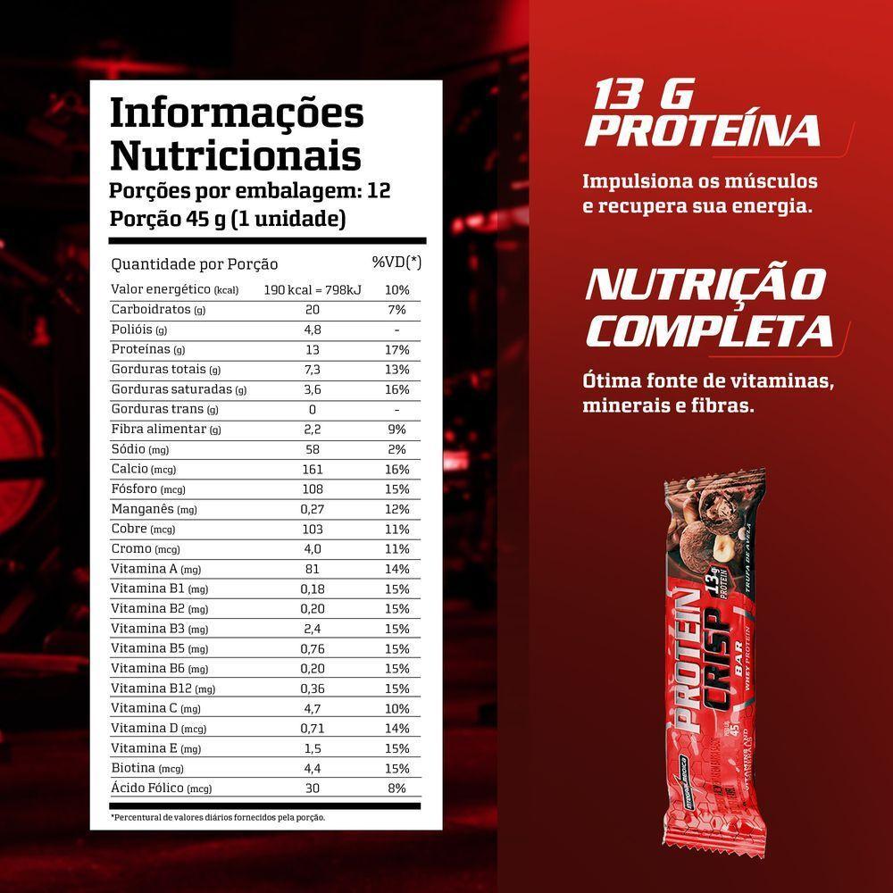 Barra Proteína Whey Crisp Bar 12 Unidades - Integralmedica Trufa De Avelã - 3