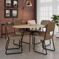 Conjunto Mesa De Jantar Soho Orgânica C/ 04 Cadeiras Next Est.preta - Ciliegio E Areia - 1