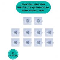 Kit C/ 10 Luminárias Spot Led 5w Bidirecional 6500k Quadrado Bivolt - 2