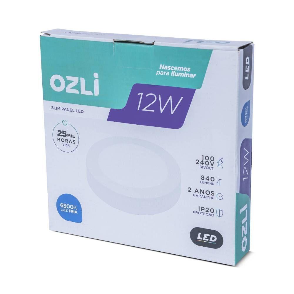 Plafon Led Sobrepor 12w Redondo 6500k Branco Frio Bivolt - Unidade - 4