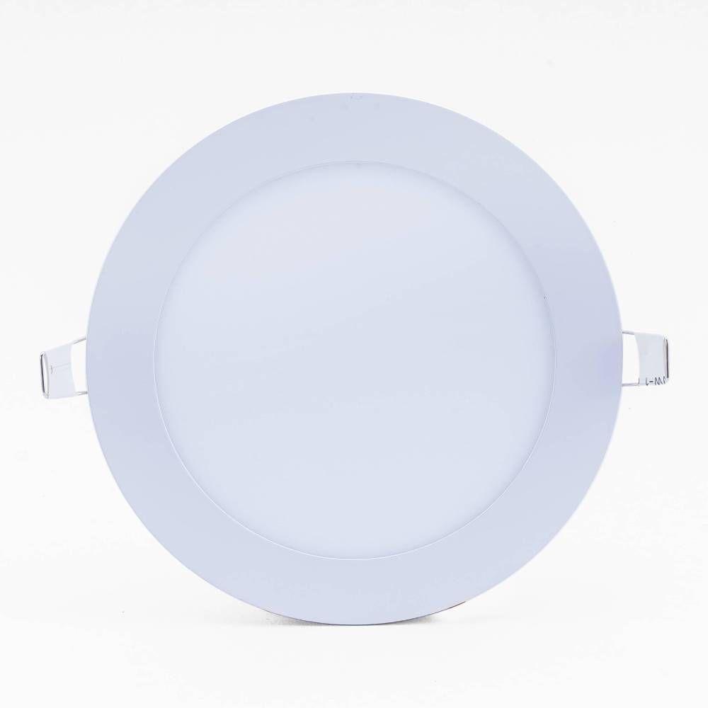 Plafon Led Slim 24w Redondo Embutir 3000k Branco Quente Bivolt - Unidade - 1