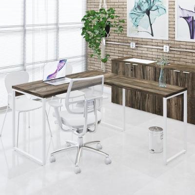 Mesa Em L Office 135x150x75cm Kuadra Carvalho Dark - Est.branca