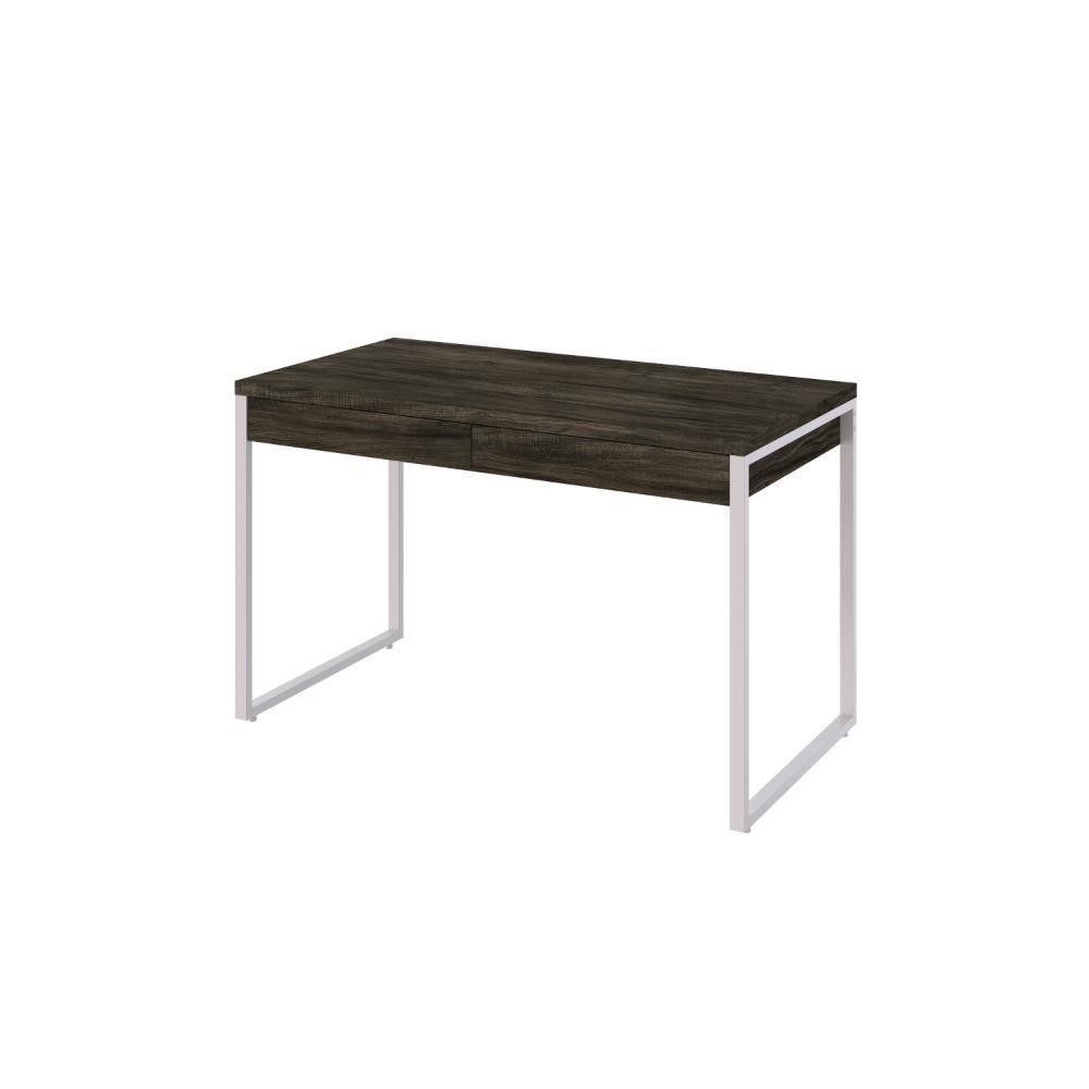 Mesa Office 120x60x75cm C/02 Gavetas Kuadra Carvalho Dark - Est.branca - 2