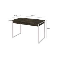 Mesa Office 120x60x75cm C/02 Gavetas Kuadra Carvalho Dark - Est.branca - 3