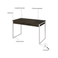 Mesa Office 120x60x75cm C/02 Gavetas Kuadra Carvalho Dark - Est.branca