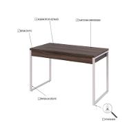 Mesa Office 120x60x75cm C/02 Gavetas Kuadra Nogal - Est.branca