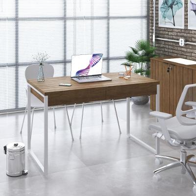 Mesa Office 120x60x75cm C/02 Gavetas Kuadra Lâmina Mel - Est.branca
