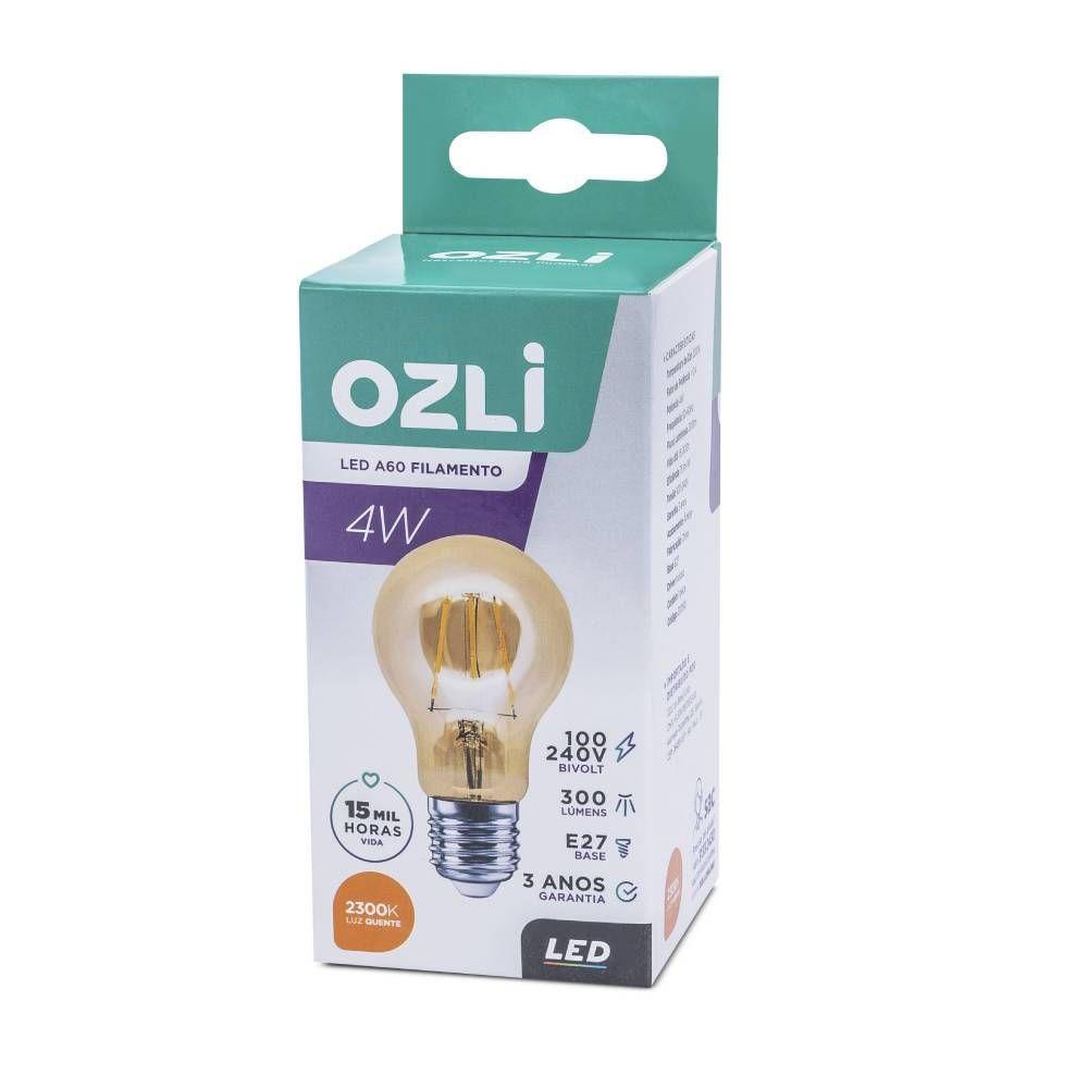 Lâmpada Led Filamento 4w A60 2300k E27 Bivolt Decorativa Unidade - 3